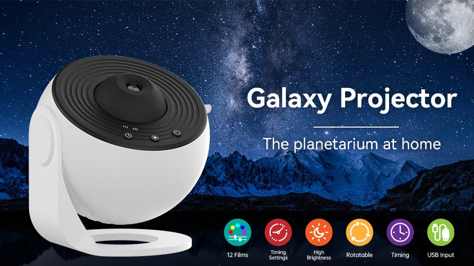 Projecteur Ciel Étoilé Enfant – Lampe Galaxie Rotative 360° | Veilleuse Rassurante Nuit Magique