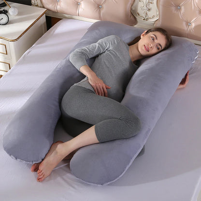 PANGDUBE Oreiller de grossesse 130*70cm Oreiller de taille pour femmes enceintes Oreiller d'allaitement Coussin d'allaitement pour femmes