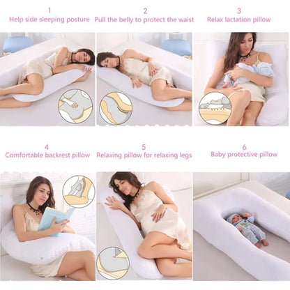 PANGDUBE Oreiller de grossesse 130*70cm Oreiller de taille pour femmes enceintes Oreiller d'allaitement Coussin d'allaitement pour femmes