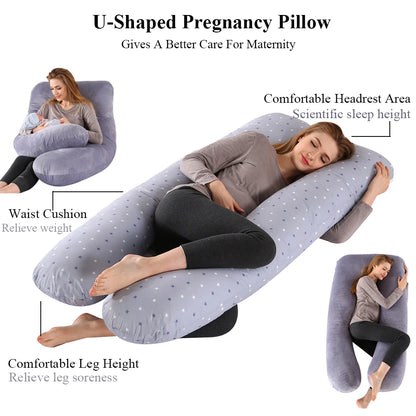 PANGDUBE Oreiller de grossesse 130*70cm Oreiller de taille pour femmes enceintes Oreiller d'allaitement Coussin d'allaitement pour femmes