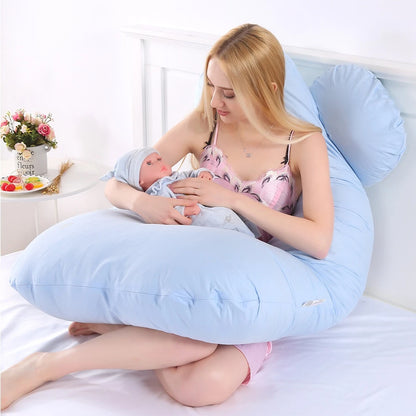 PANGDUBE Oreiller de grossesse 130*70cm Oreiller de taille pour femmes enceintes Oreiller d'allaitement Coussin d'allaitement pour femmes