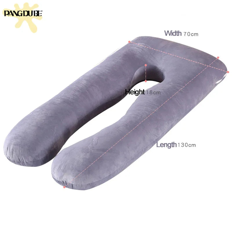 PANGDUBE Oreiller de grossesse 130*70cm Oreiller de taille pour femmes enceintes Oreiller d'allaitement Coussin d'allaitement pour femmes