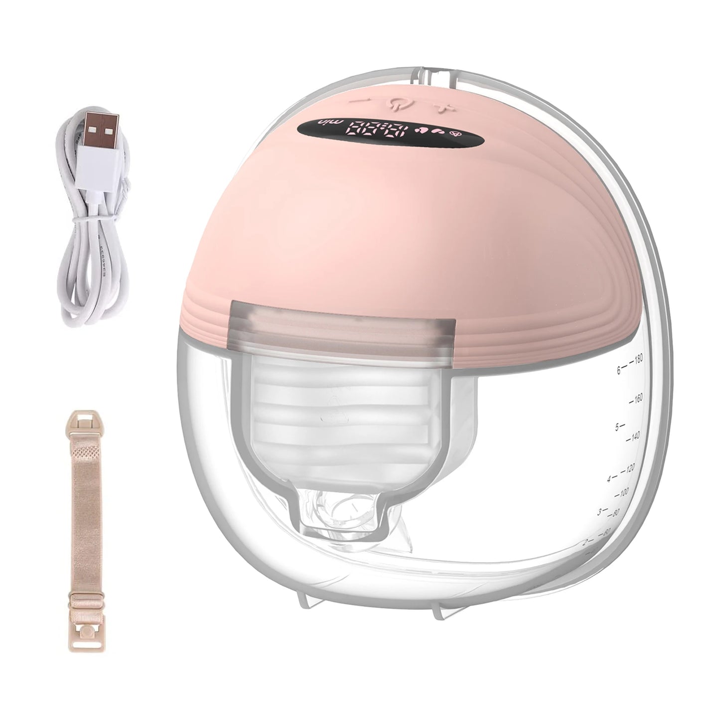Tire-lait électrique portable pour l'allaitement mains libres 3 modes 12 niveaux d'aspiration faible bruit avec bride en silicone de 24 mm