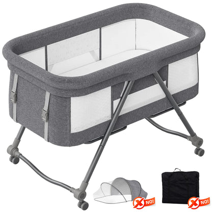 Lit de voyage pliable pour bébé avec matelas et roues silencieuses, berceau berçant convertible, XYT-001