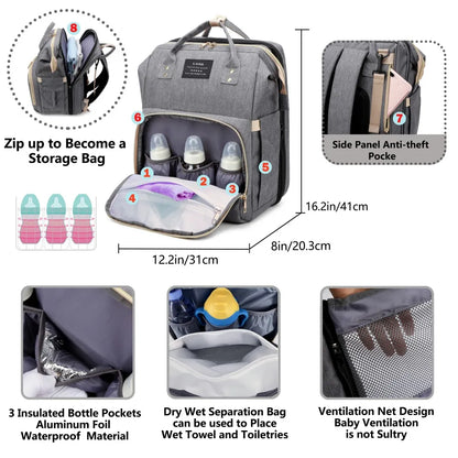 Sac de maternité léger et portable, lit de bébé pliable, sac de voyage de grande capacité pour la maternité, sac à dos pour bébé, sac de sortie pour maman.