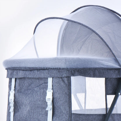 Lit de voyage pliable pour bébé avec matelas et roues silencieuses, berceau berçant convertible, XYT-001