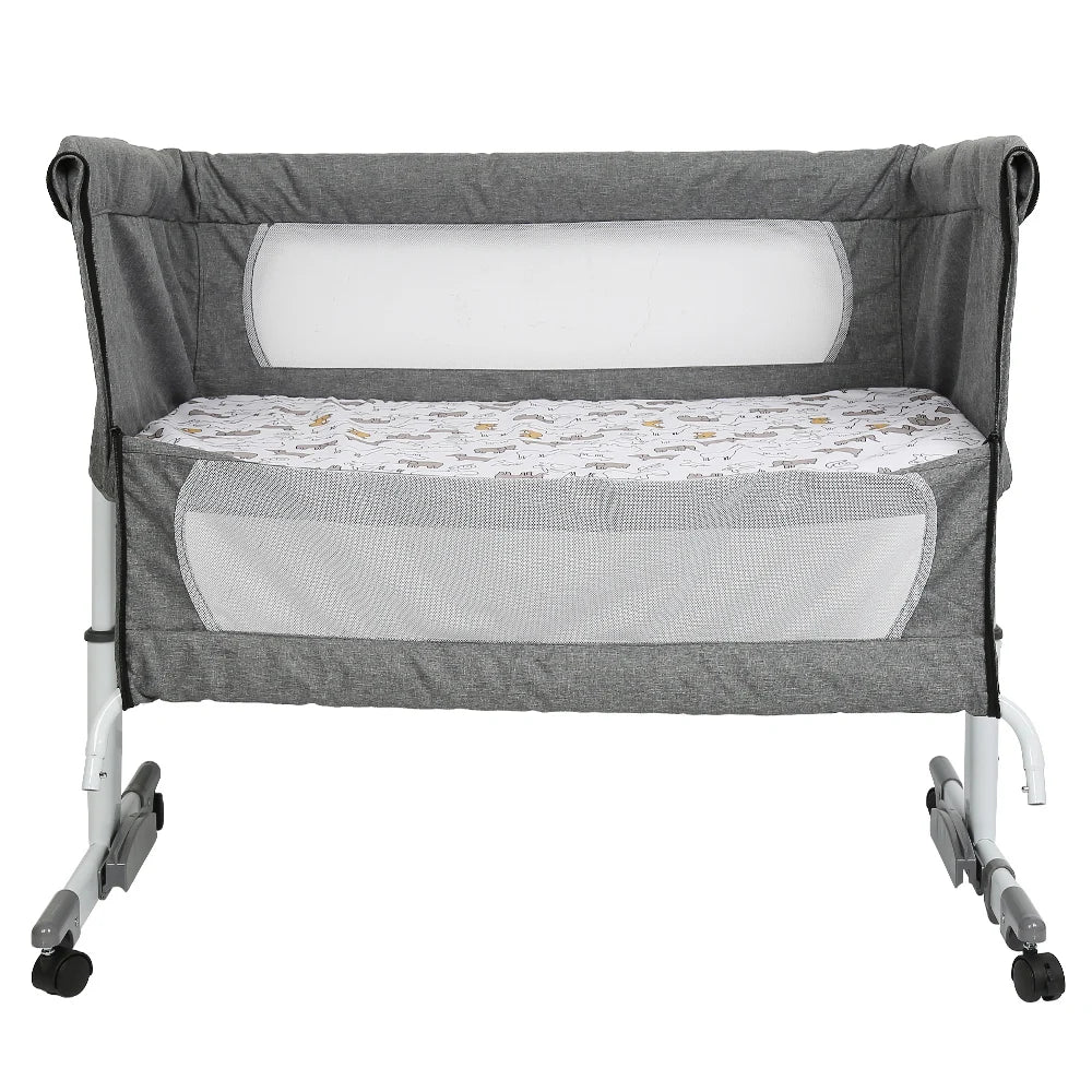 Lit bébé 3-en-1, berceau bébé avec moustiquaire, lit de voyage avec matelas, réglable, avec panier de rangement, nid mobile bébé
