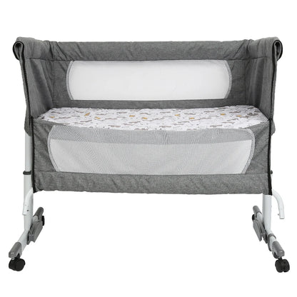 Lit bébé 3-en-1, berceau bébé avec moustiquaire, lit de voyage avec matelas, réglable, avec panier de rangement, nid mobile bébé