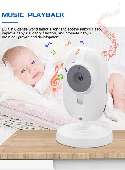 Moniteur vidéo sans fil pour bébé Cdycam New de 3,5 pouces avec vision nocturne, surveillance de la température, audio bidirectionnel et caméra de sécurité.