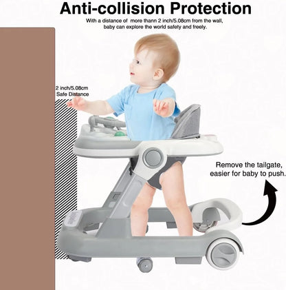 Marcheur Bébé 2 en 1 – Poussette avec Plateau Musical & Amovible, Pliable et Pratique