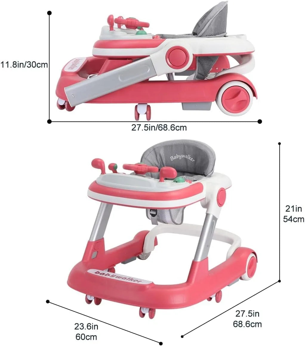 Marcheur Bébé 2 en 1 – Poussette avec Plateau Musical & Amovible, Pliable et Pratique