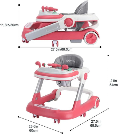Marcheur Bébé 2 en 1 – Poussette avec Plateau Musical & Amovible, Pliable et Pratique