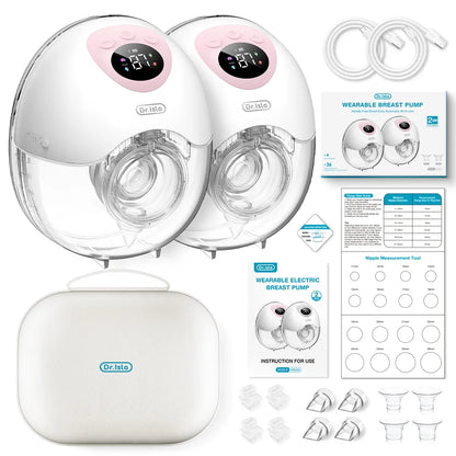 MAMIJOY 2PCS Pompe à Sein Électrique Portable 4 Modes 36 Niveaux d'Aspiration Silencieux Anti-Fuite Mains Libres Pompes à Sein Allaitement EB50
