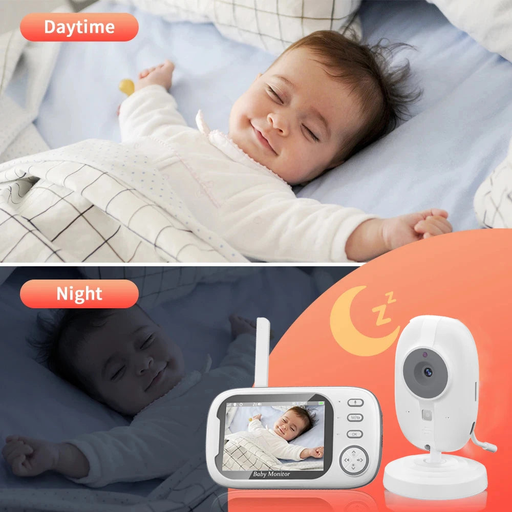 Moniteur vidéo sans fil pour bébé Cdycam New de 3,5 pouces avec vision nocturne, surveillance de la température, audio bidirectionnel et caméra de sécurité.