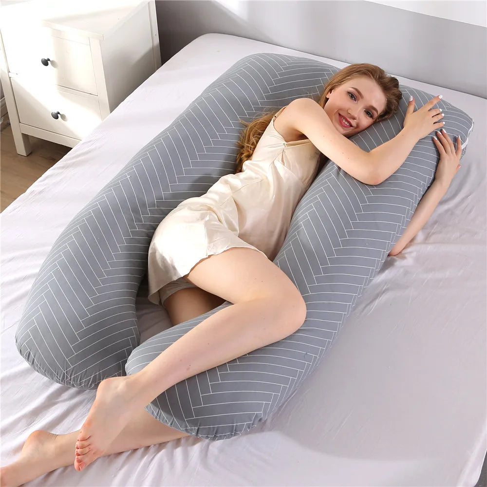 PANGDUBE Oreiller de grossesse 130*70cm Oreiller de taille pour femmes enceintes Oreiller d'allaitement Coussin d'allaitement pour femmes