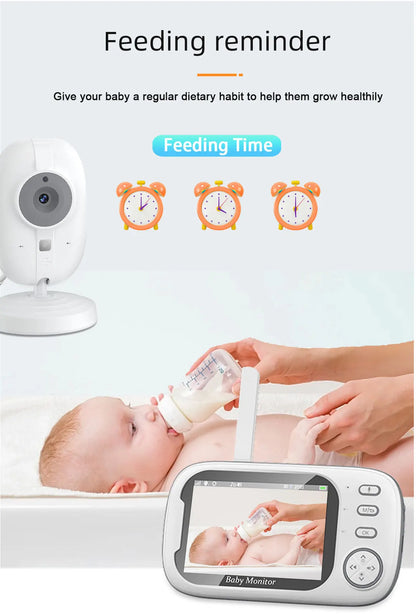 Moniteur vidéo sans fil pour bébé Cdycam New de 3,5 pouces avec vision nocturne, surveillance de la température, audio bidirectionnel et caméra de sécurité.