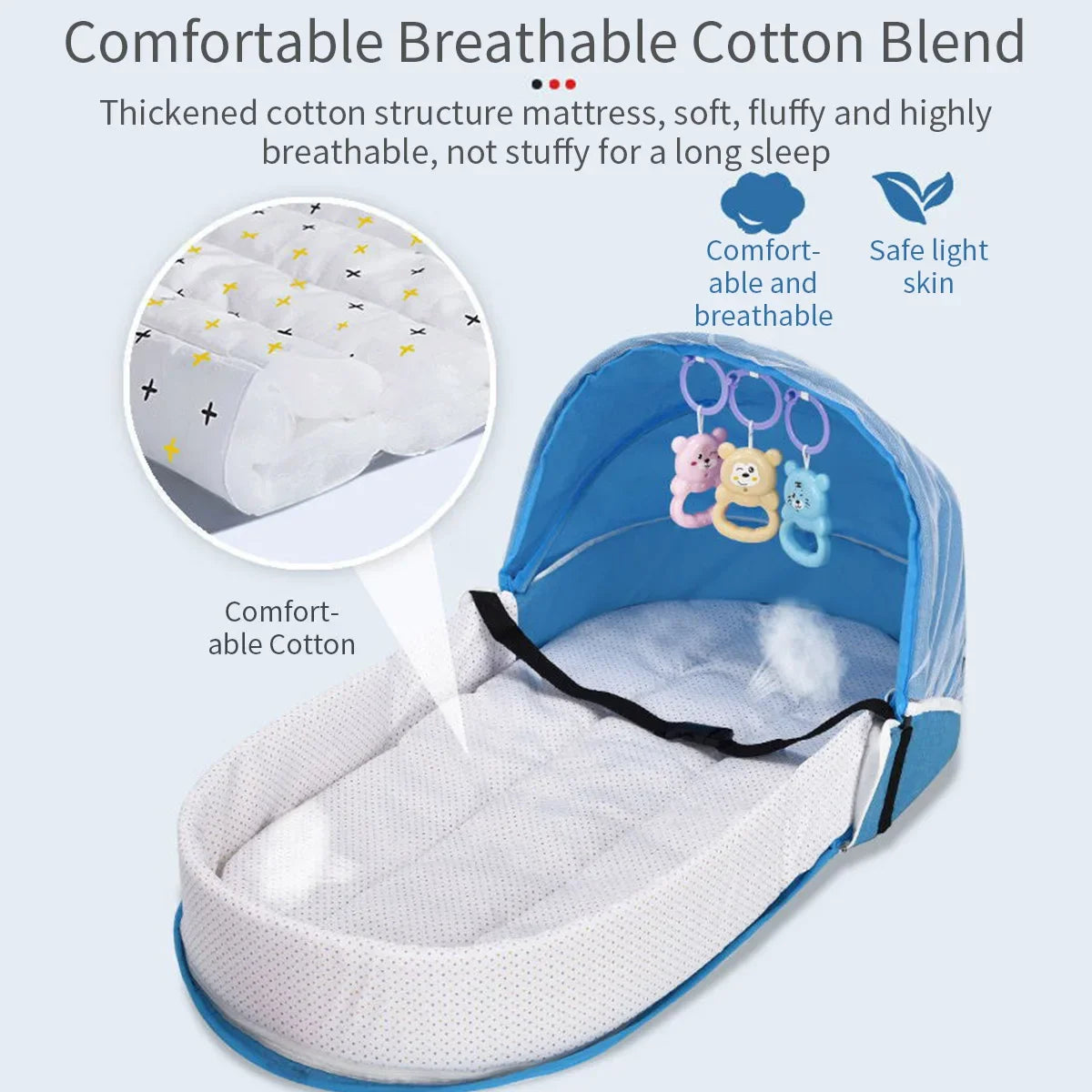 Lit de voyage pour bébé, nid de couchage pour nouveau-né avec filet pliable, moustiquaire, sac de couchage pour bébé, berceau pour nouveau-nés