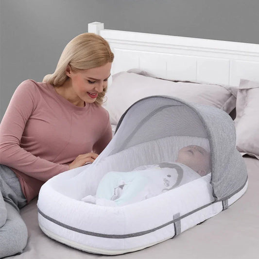 Lit de voyage pour bébé, nid de couchage pour nouveau-né avec filet pliable, moustiquaire, sac de couchage pour bébé, berceau pour nouveau-nés