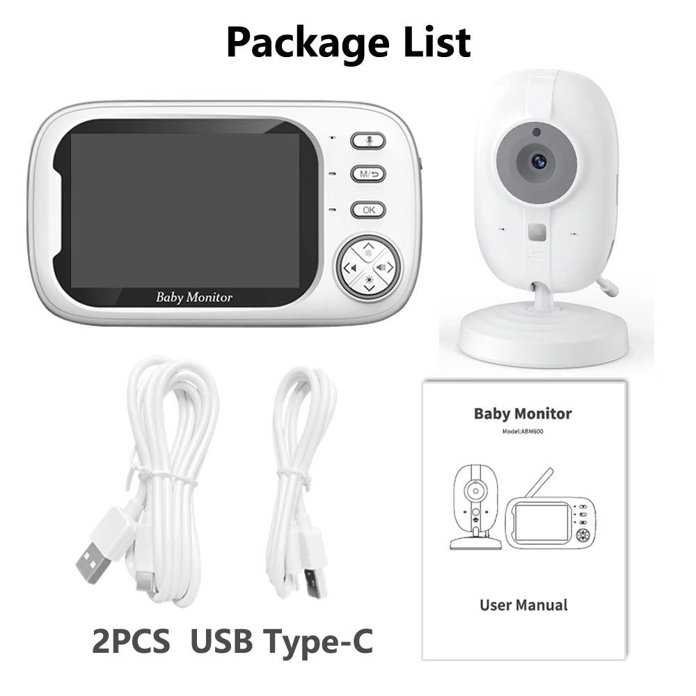 Moniteur vidéo sans fil pour bébé Cdycam New de 3,5 pouces avec vision nocturne, surveillance de la température, audio bidirectionnel et caméra de sécurité.