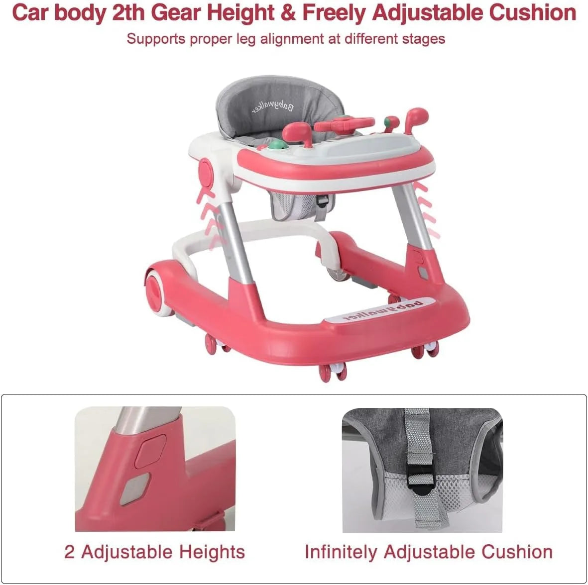 Marcheur Bébé 2 en 1 – Poussette avec Plateau Musical & Amovible, Pliable et Pratique