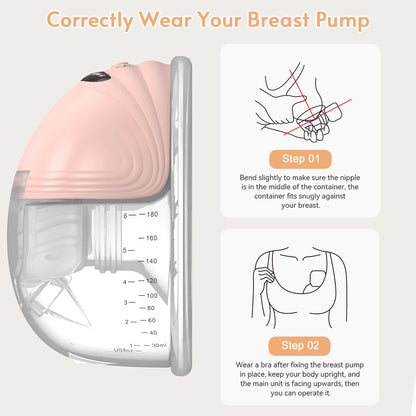 Tire-lait électrique portable pour l'allaitement mains libres 3 modes 12 niveaux d'aspiration faible bruit avec bride en silicone de 24 mm